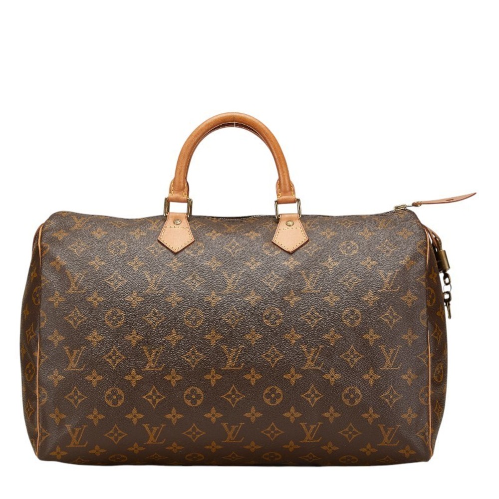Louis Vuitton Handbag Brown Leather Speedy Monogram - Picture 1 of 8